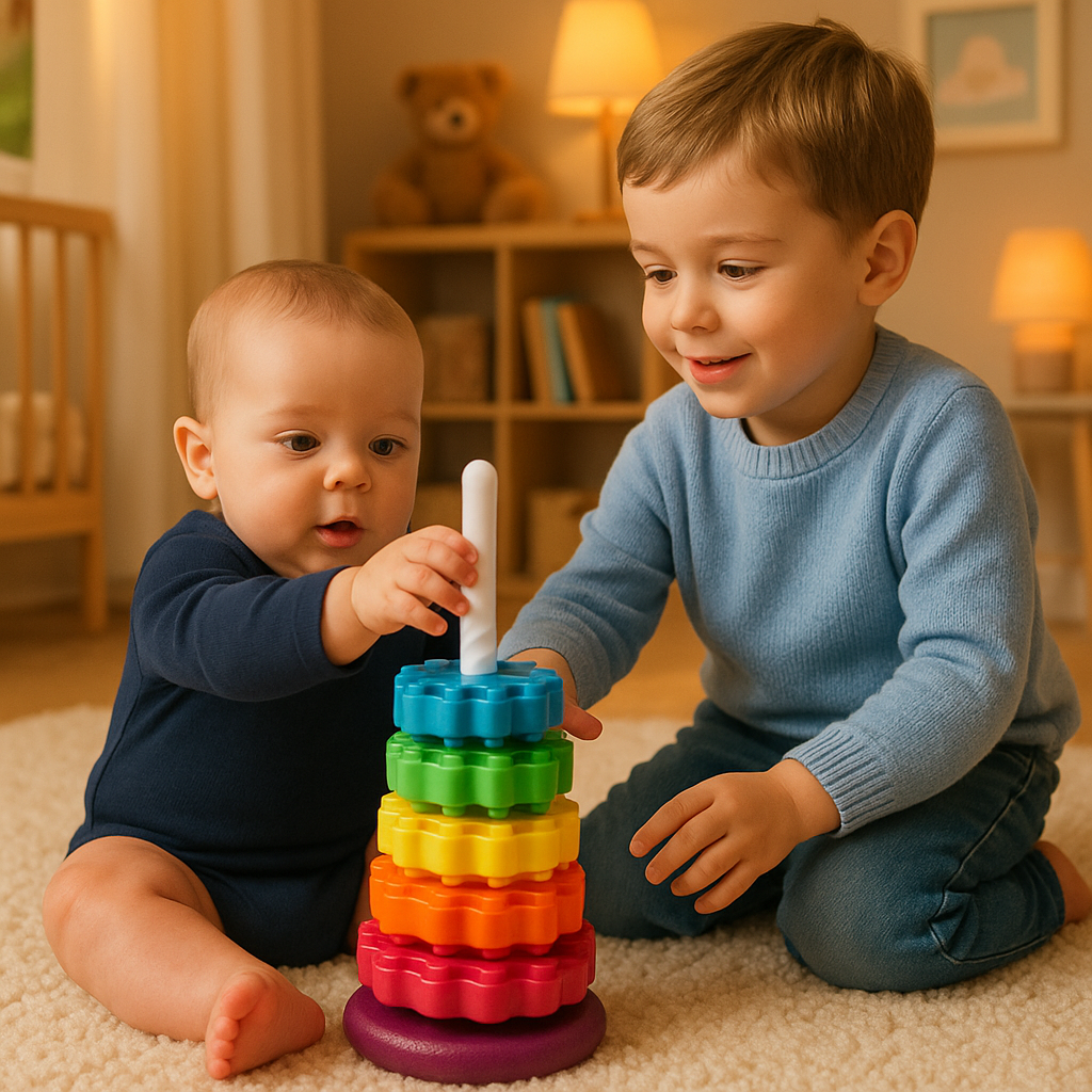 bébé frÚre s'amusent ensemble jouet bebe 1 an