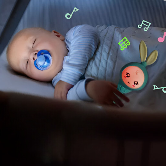 hochet bébé lumineux lapin musical