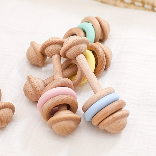 hochet bois couleurs posaient couverture