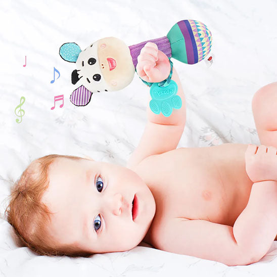 hochet pour bebe zèbre peluche avec poignée