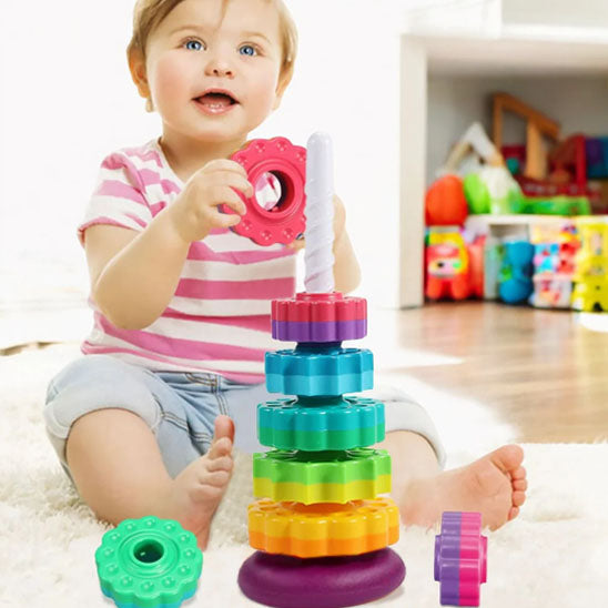 Jouet bebe | Tour arc-en-ciel rotative™