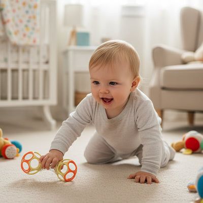 nourrisson joue hochet pour bebe jaune orange
