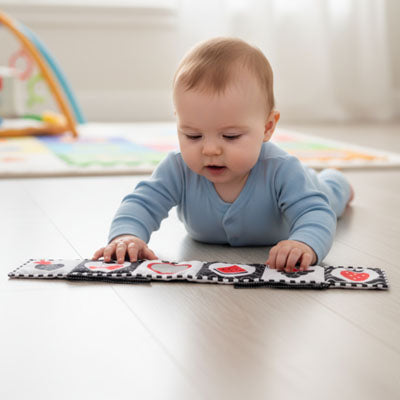 nourrisson livre bébé noir et blanc fruits