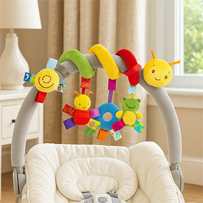 spirale d'activité bébé chenille accroché transat bébé