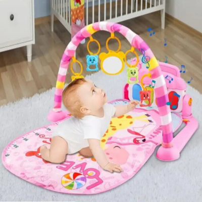 tapis eveil bebe rose piano musical