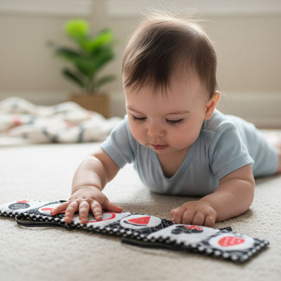 tout-petit livre bébé noir et blanc fruits