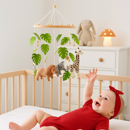 bébé attrape mobile lit bébé safari feuilles