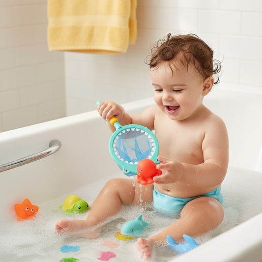 bébé baignoire filet bleu clair jouet bain bébé
