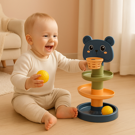 enfant joue jouet bebe 6 mois 3 étages