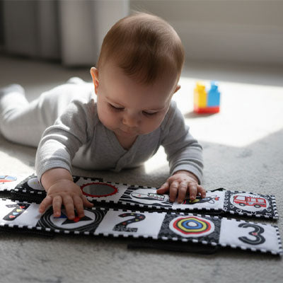 enfant livre bébé noir et blanc véhicules nombres