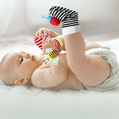 hochet bébé abeille poignets et chaussettes