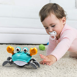 jouet bébé 6 mois bleu crabe rampant