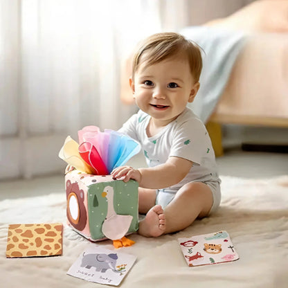 jouet bébé 6 mois mouchoirs boîte magique