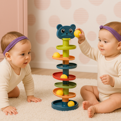 jumelles jouent jouet bebe 6 mois tour balles