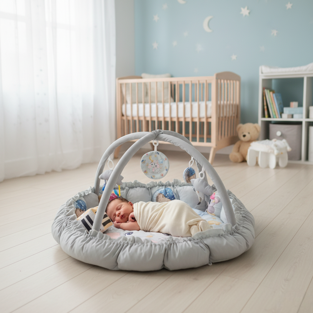 nouveau-né dort tapis d'éveil bébé