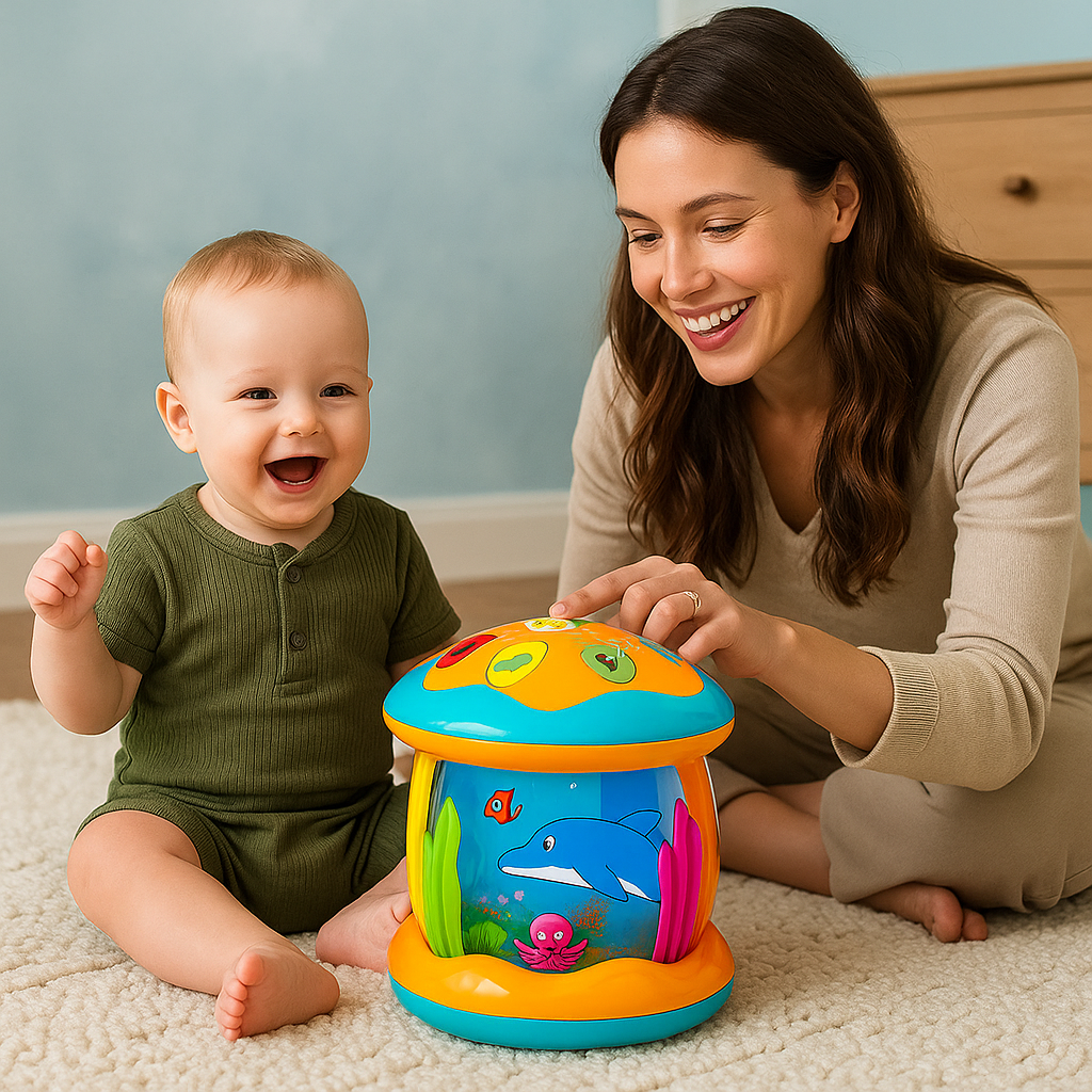 petit garçon maman jouent ensemble jouet musical bebe