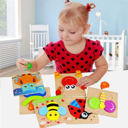 Puzzle en bois - Animaux - divertir bebe