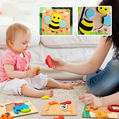 Puzzle en bois - Animaux - divertir bebe